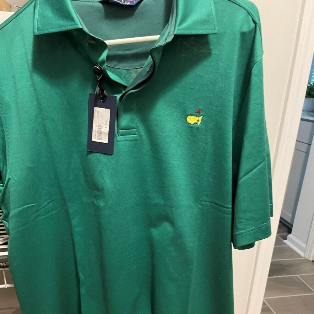 Men's Green Short-Sleeve Master's Shirt, Large, New With Tags